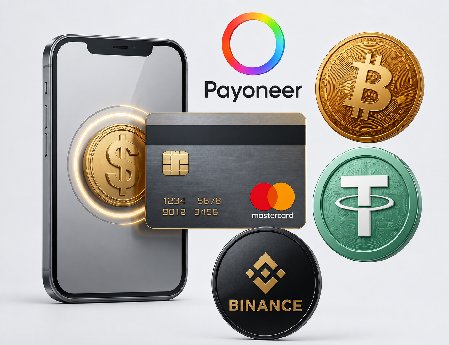 Supported Payment Options - USDT, Binance, BTC & Payoneer